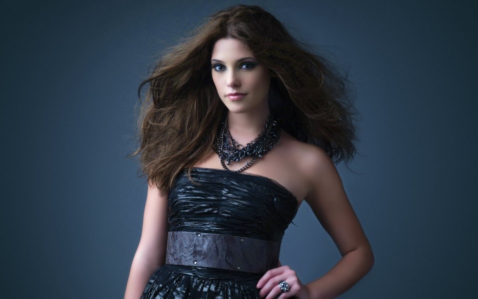 Ashley Greene Dark Style Fashion Studio Portrait