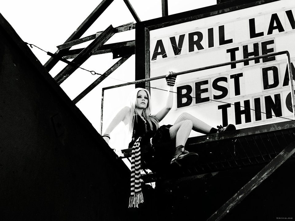 Avril Lavigne Monochrome Punk Outdoor Portrait