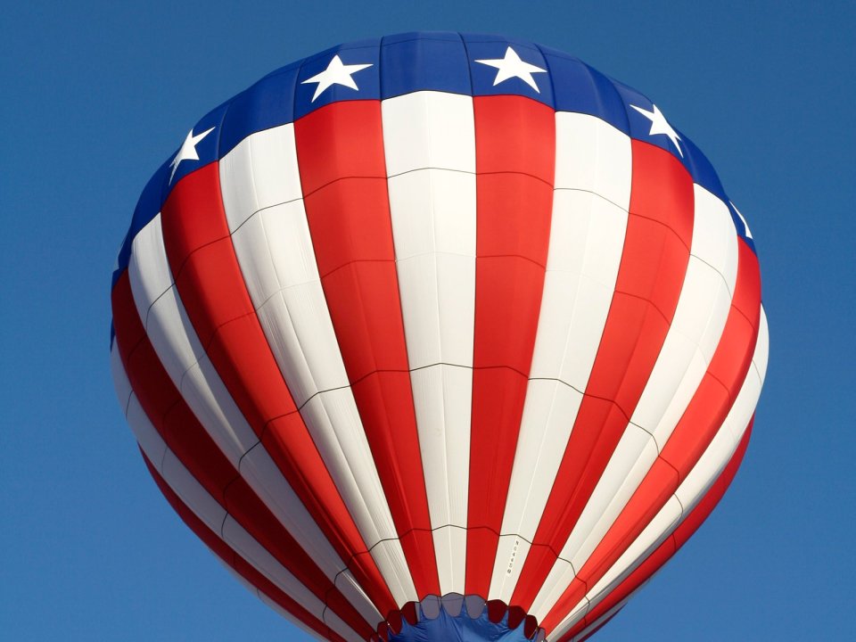 American Star Spangled Hot Air Balloon Clear Blue Sky