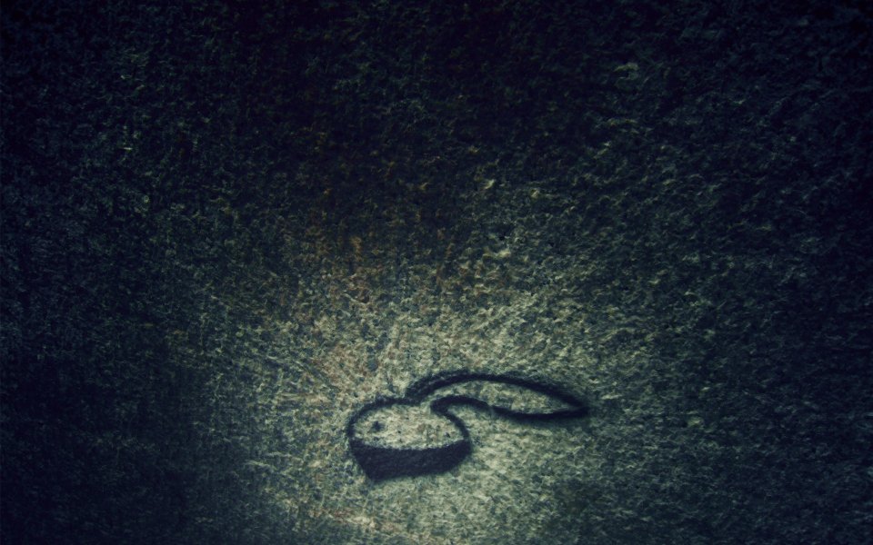 Dark Vintage Rock Painting Minimal Rabbit Symbol Wallpaper