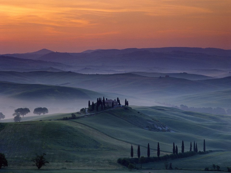Belvedere Tuscany Italy Sunrise Countryside Landscape