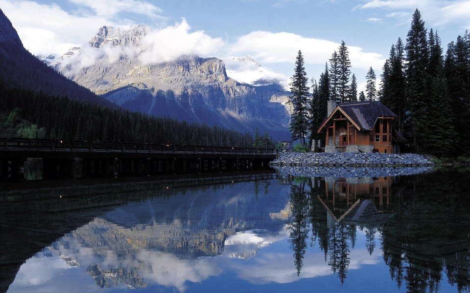 Cabin By The Lake Rocky Mountains