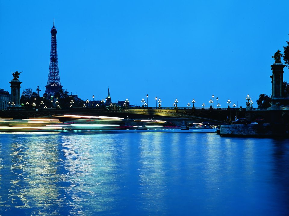 Paris Eiffel Tower Alexandre Iii Bridge Night View