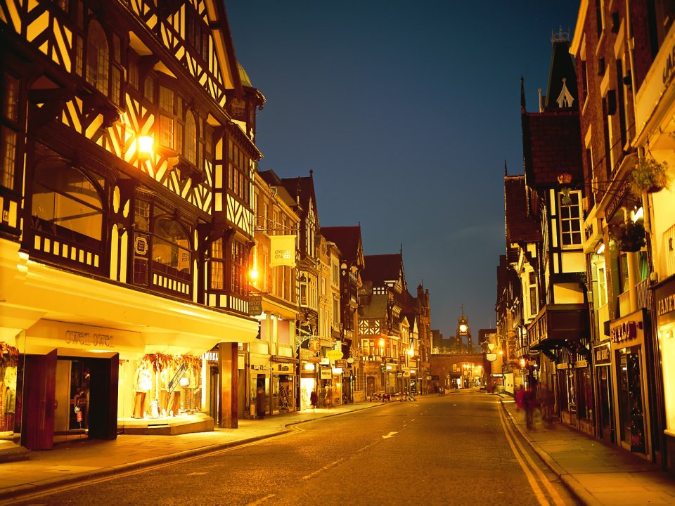 Chester Tudor Style Architecture Night View