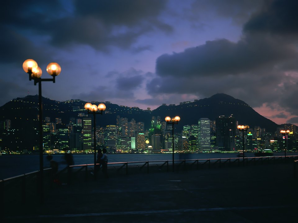 香港维多利亚港城市夜景