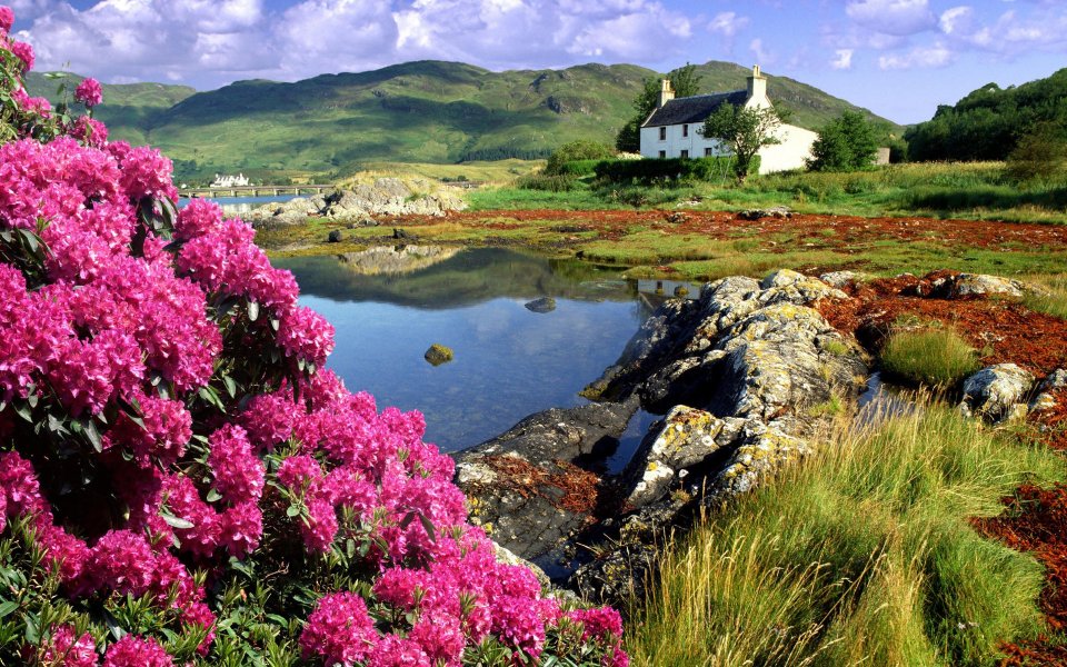 Cottage At Dornie Lochalsh Scotland Scenic Landscape