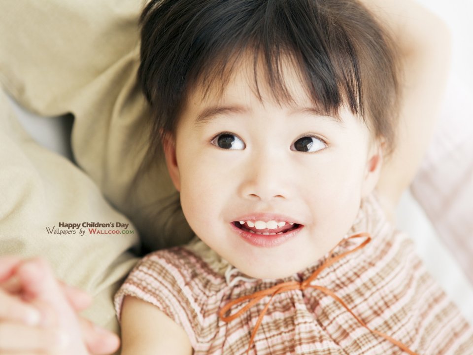 Cute East Asian Little Girl Children Day Portrait Photo