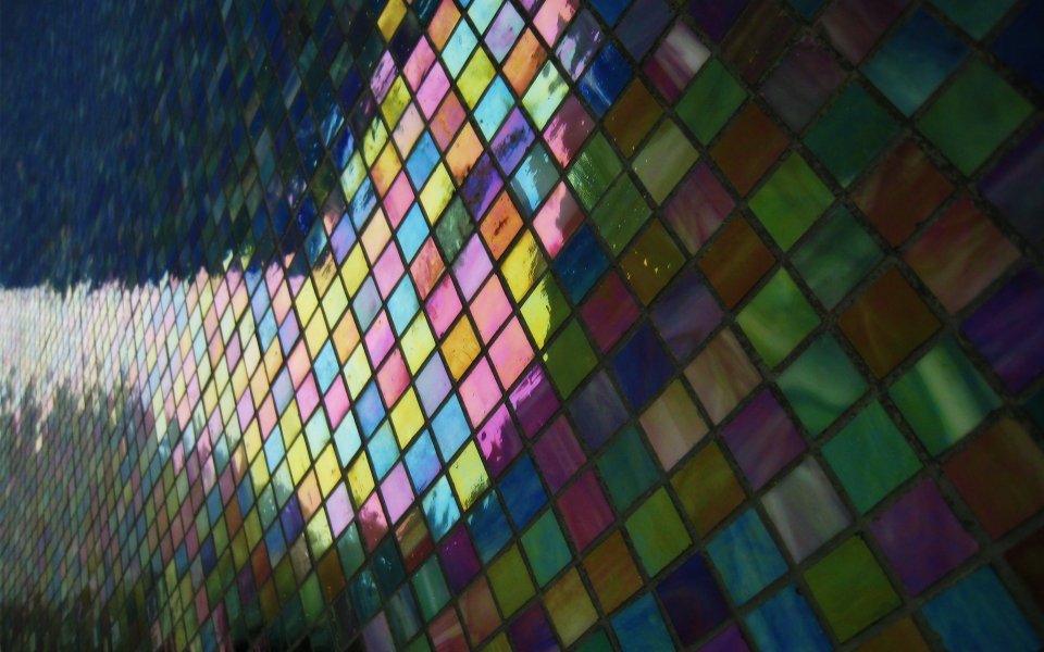 Vintage Disco Colorful Glass Mosaic Texture Background