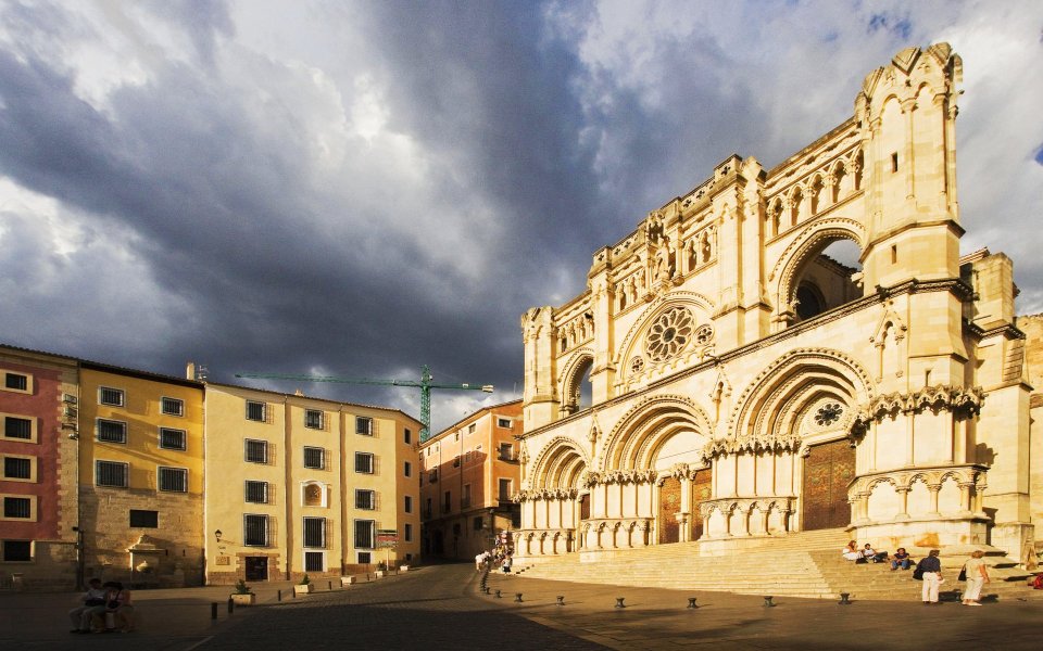Facade Of Cuenca Cathedral Castilla La Mancha Spain