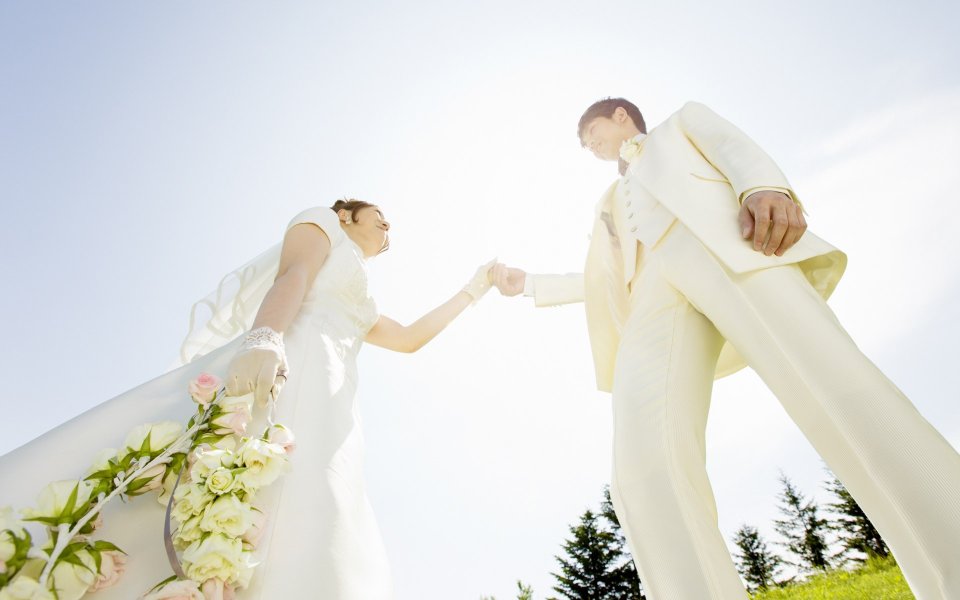 White Wedding in the Garden: Bridal Photography Wallpapers