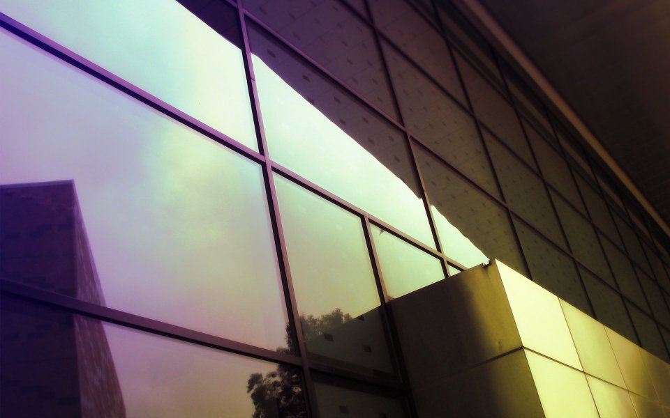 Geometric Glass Facade Reflections