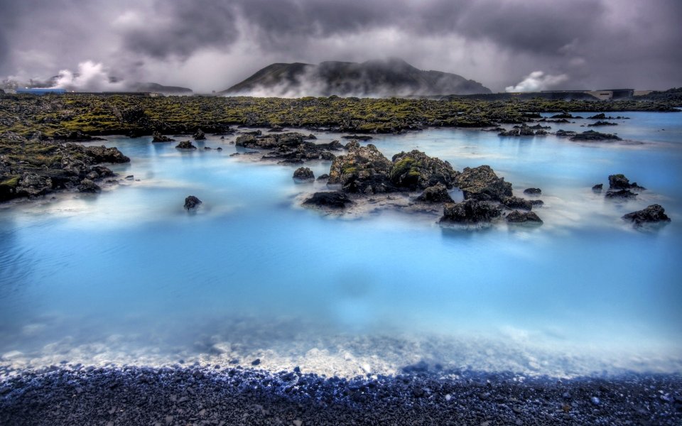 Hdr Iceland Landscape Approaching Blue Lagoon