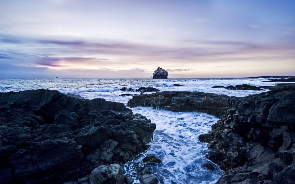 Iceland Edge Coast Sunset Hdr Landscape