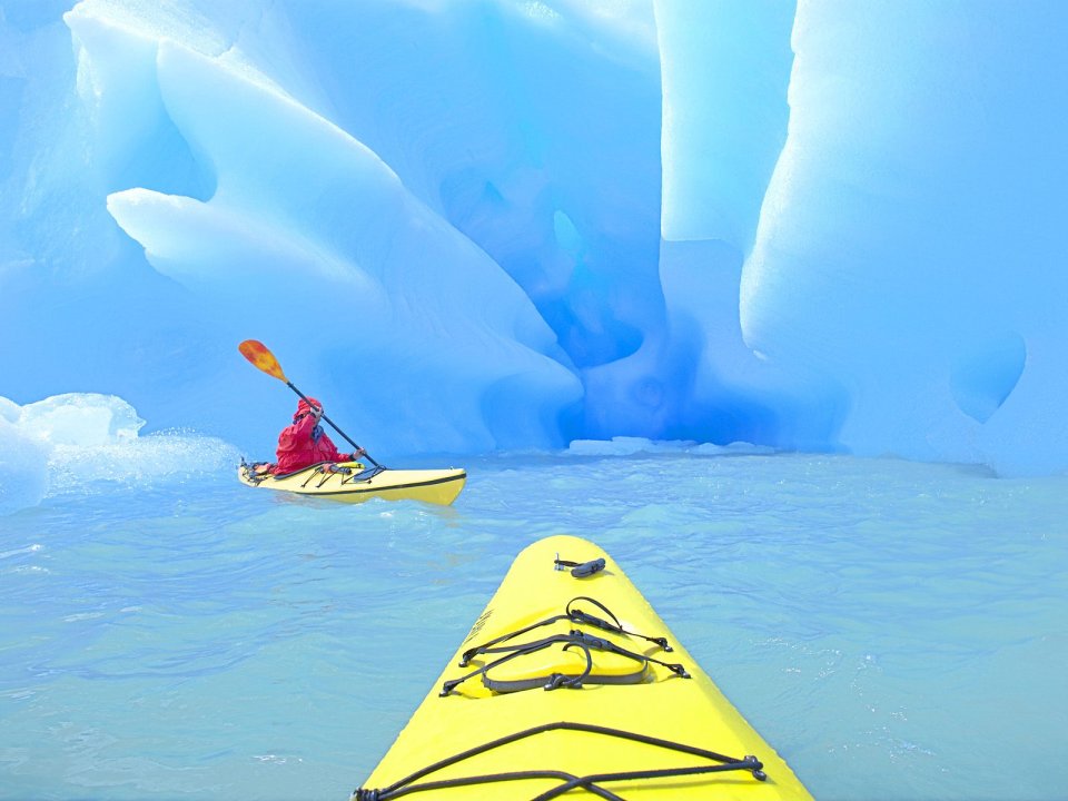 Kayaking In Lago Grey Torres Del Paine Patagonia Chile