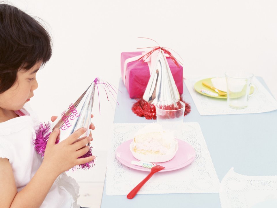 Cute Little Girl Home Birthday Party Celebration