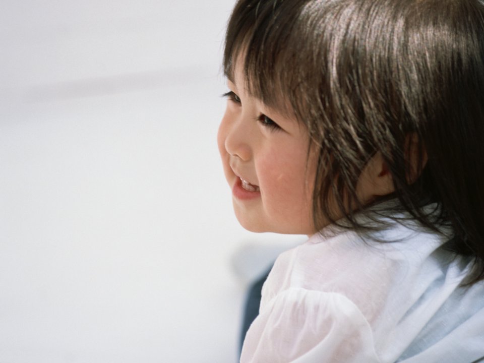 Smiling Little Girl Side Profile Portrait Photography