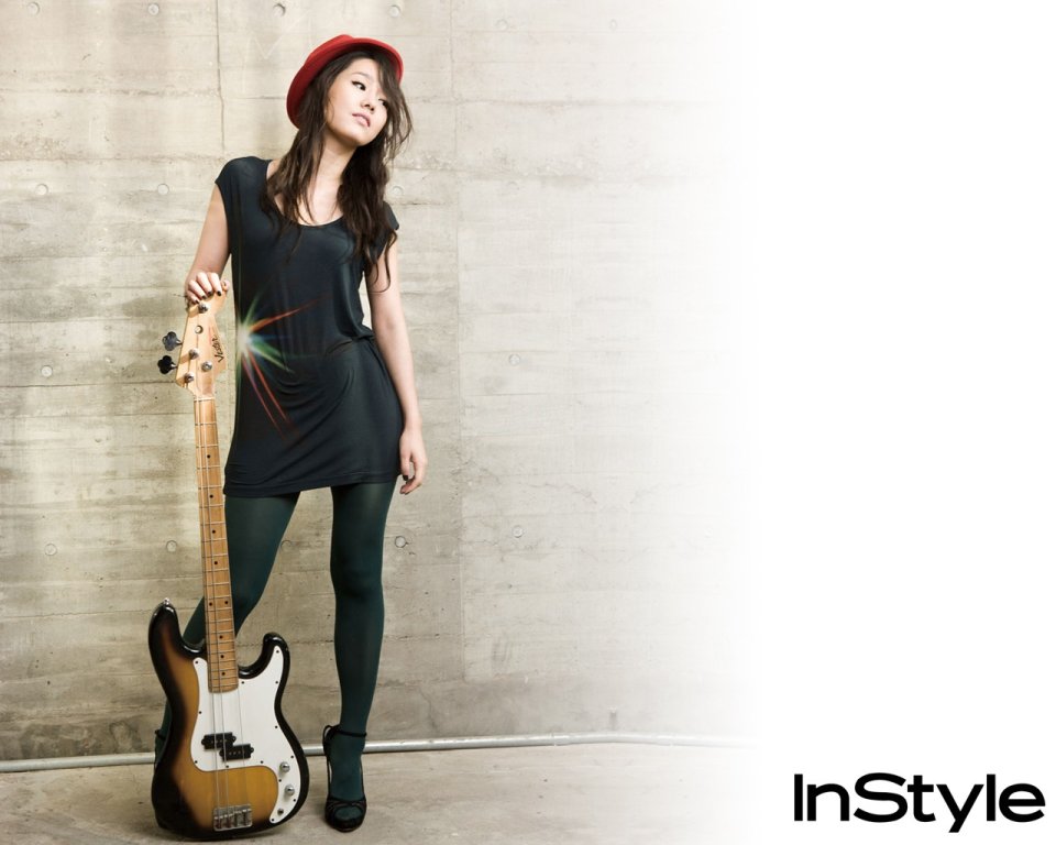 Korean Celebrity Instyle Fashion Shoot With Electric Bass