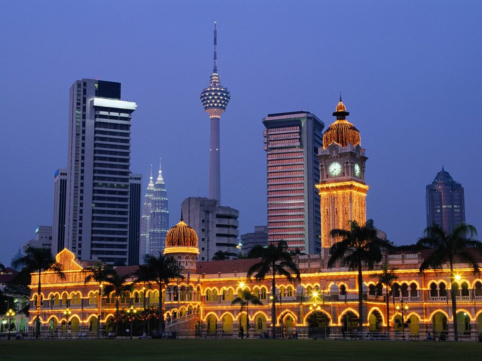 Kuala Lumpur Malaysia City Skyline Dusk View