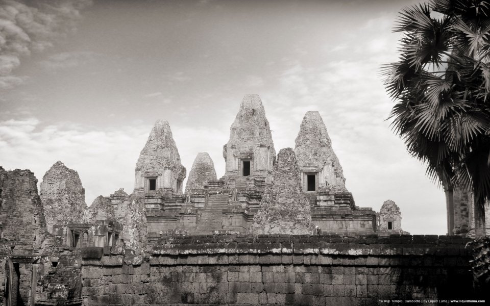 Pre Rup Temple Cambodia Black And White
