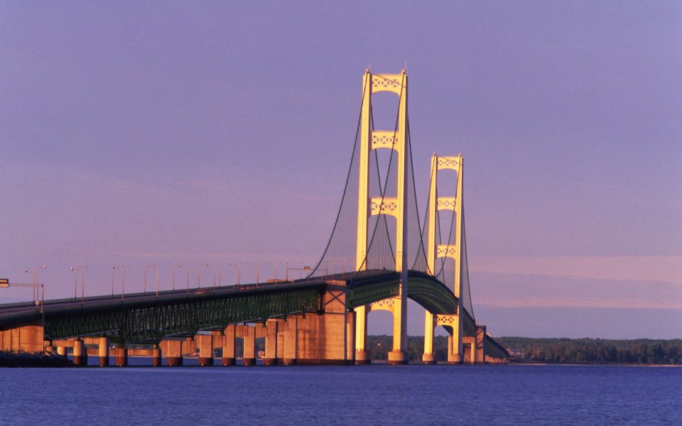 Mackinac Bridge Michigan Sunset