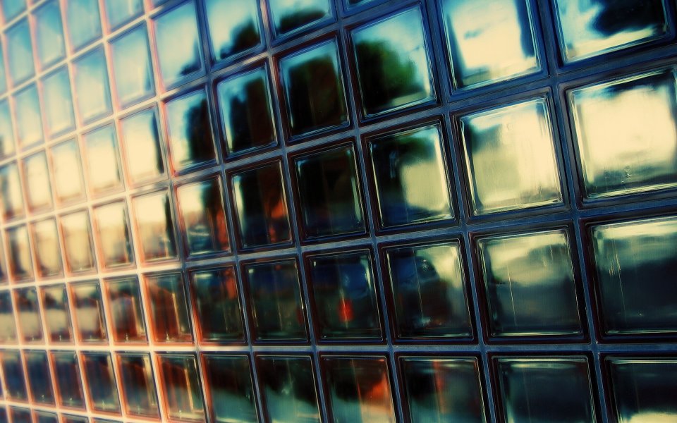 Modern Glass Block Wall Reflections