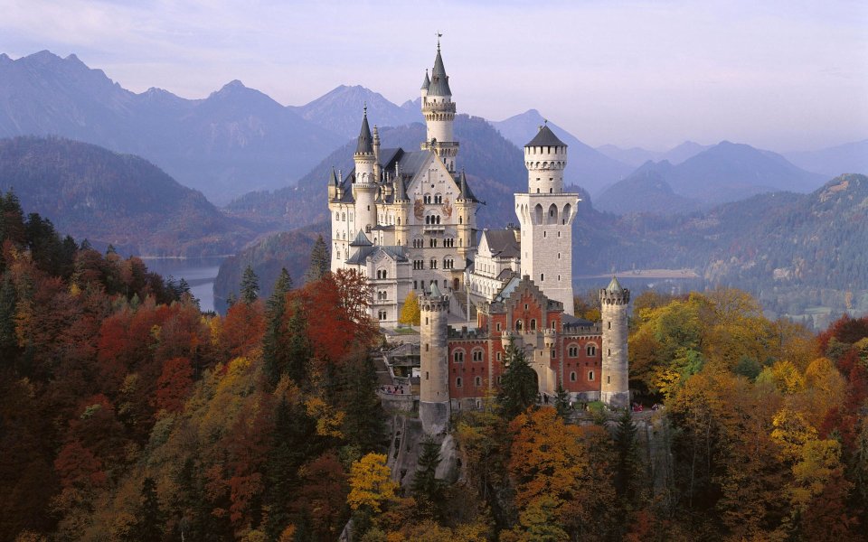 Neuschwanstein Castle In Autumn Bavaria