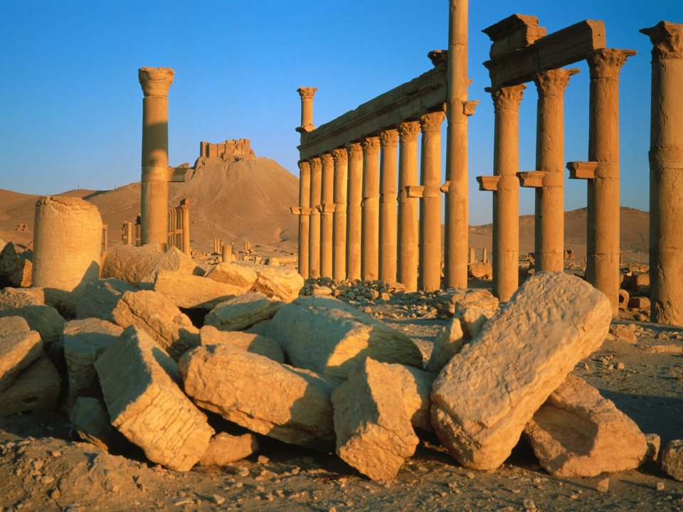 Old Greco Roman Palmyra Ruins Syria At Sunrise