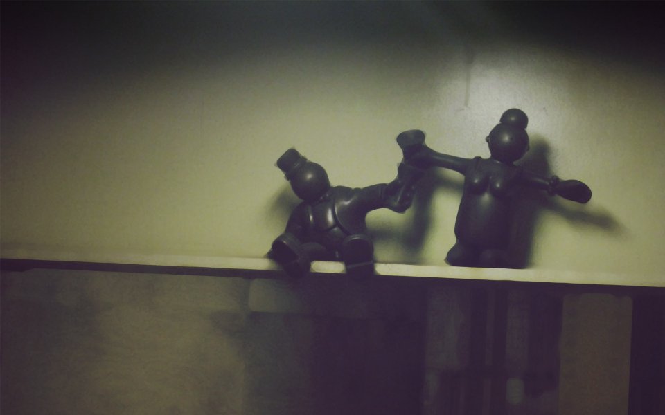 Party Of Two Funny Couple Figurines Vintage Still Life Photo