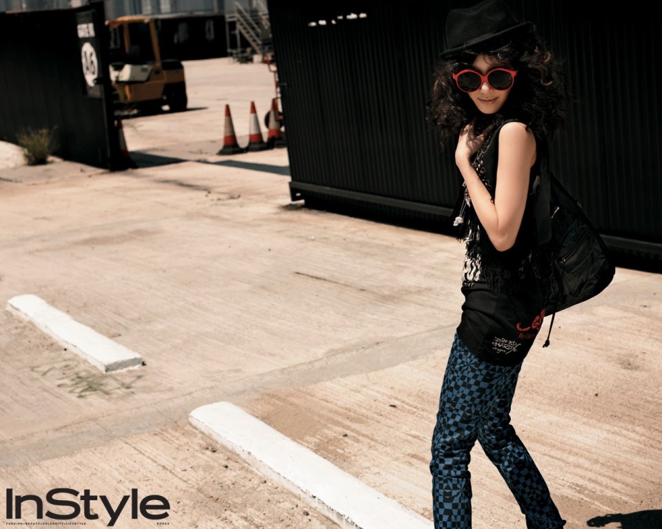 InStyle Magazine Outdoor Industrial Style Fashion Girl Portrait