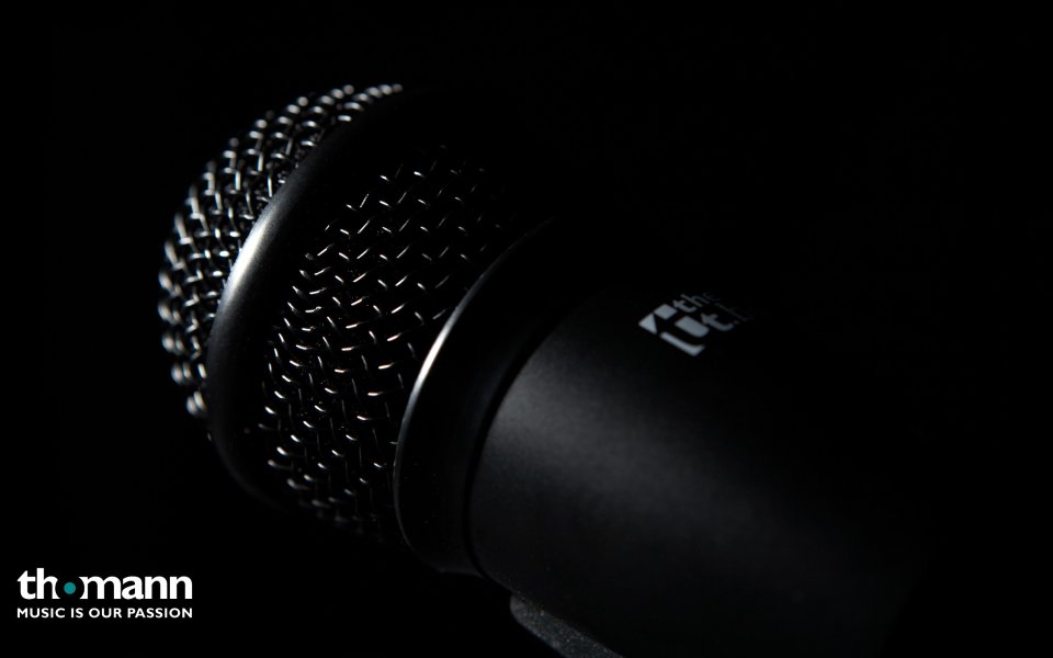 Professional Dynamic Microphone Dark Background Closeup