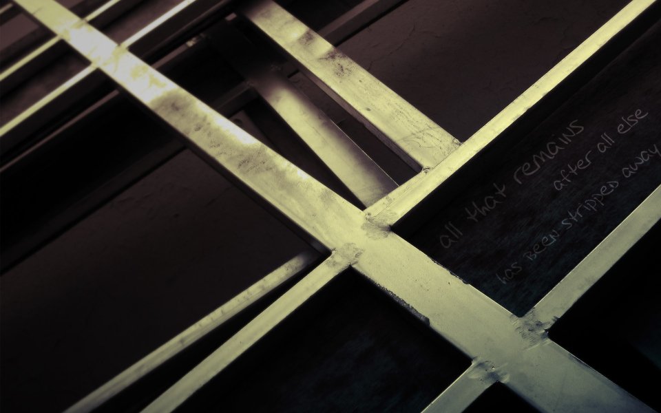 Philosophical Graffiti On Metal Frame