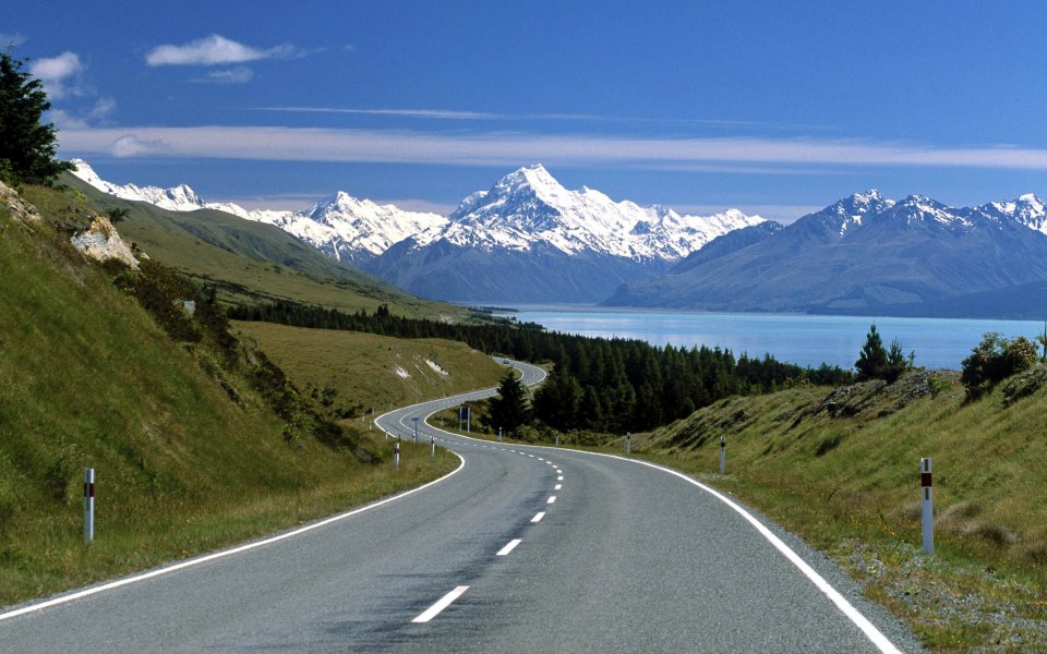 Roadside View Of Mount Cook New Zealand