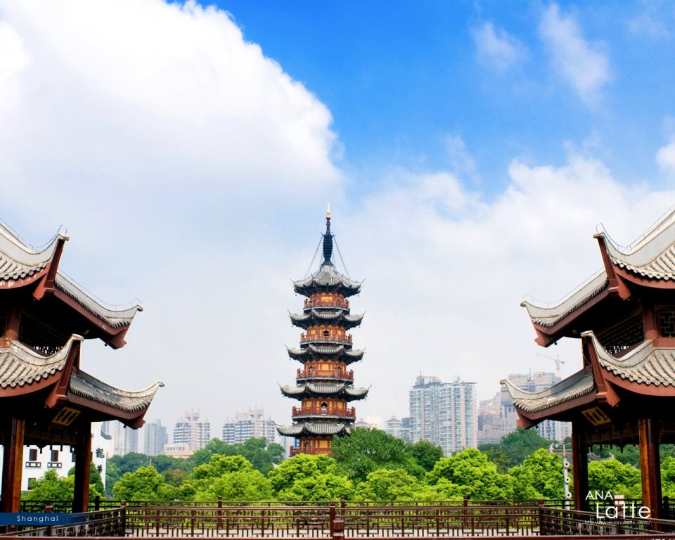 Longhua Pagoda Shanghai Cityscape