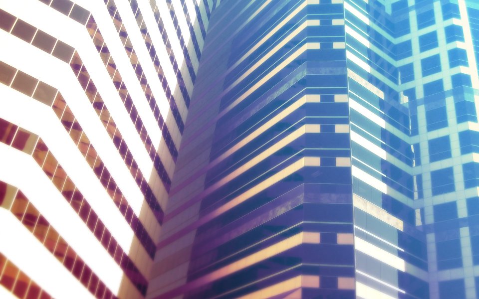 Modern City Skyscraper Glass Facade Abstract