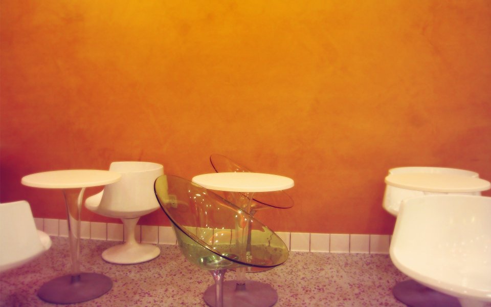 Warm Orange Wall Modern Minimalist Indoor Leisure Furniture