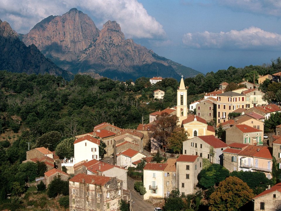 Evisa Corsica Island France Mountain Village Landscape