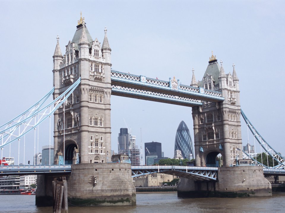 London Tower Bridge Thames River Uk Cityscape