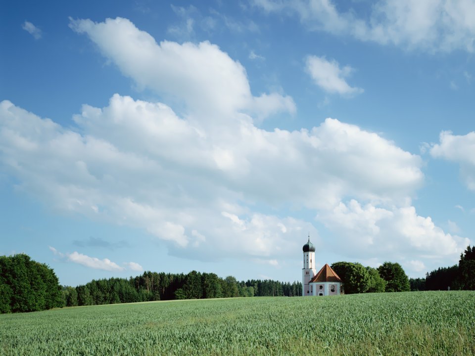 Germany Southern Rural Field Chapel Summer Idyllic Landscape
