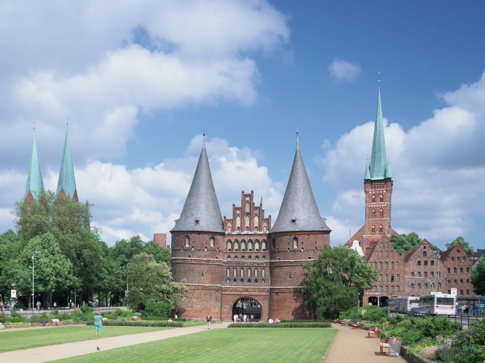 Historic Holstentor Lubeck Germany Summer Scenery