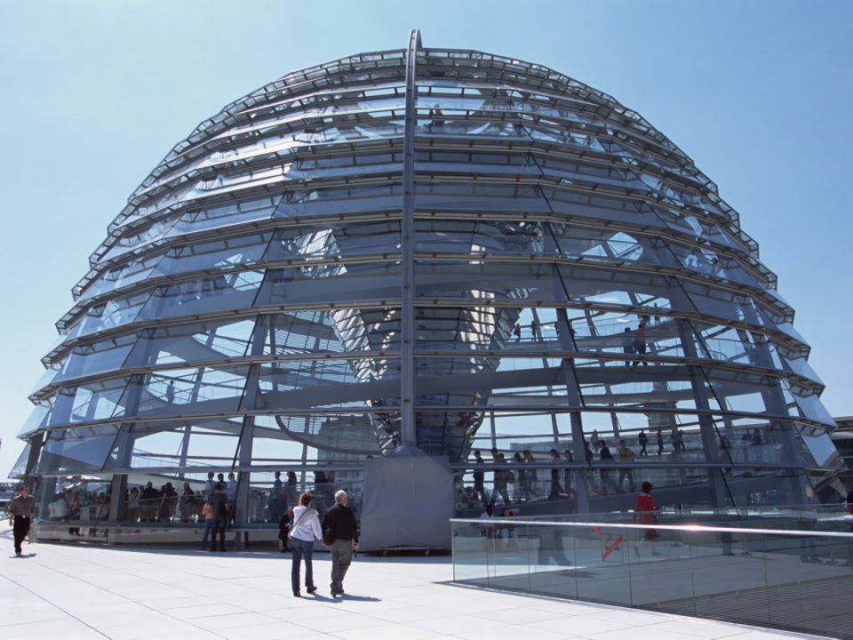Berlin Reichstag Glass Dome Sunny Exterior View