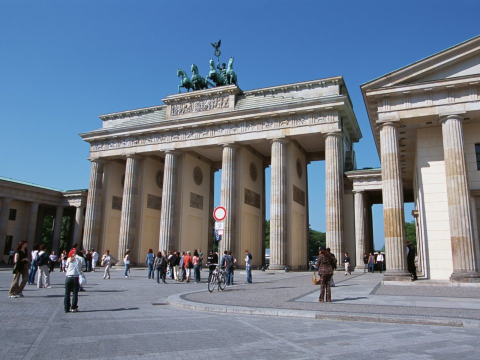 Germany Berlin Brandenburg Gate Sunny Day Landscape