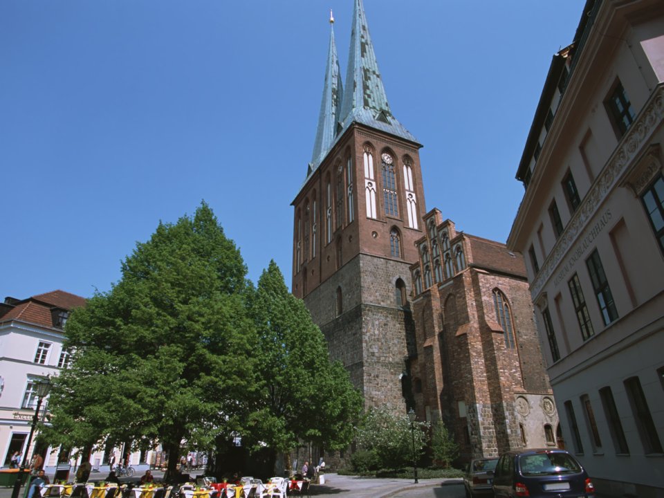 Nikolai Church Berlin Sunny Old Town Street View