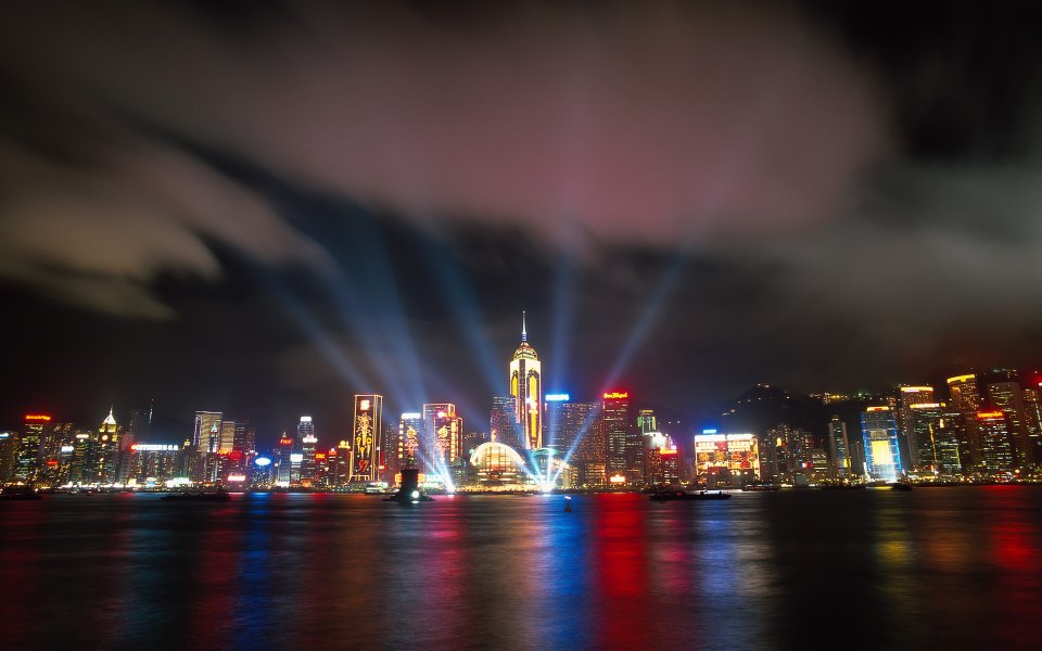 Hong Kong Victoria Harbor A Symphony Of Lights Night View