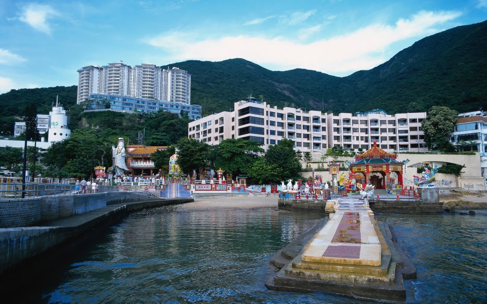 香港浅水湾镇海楼公园海滨风光