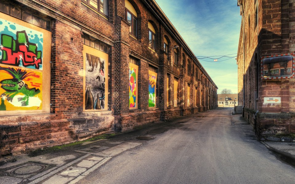 German Saarbrucken Old Factory Graffiti Alley