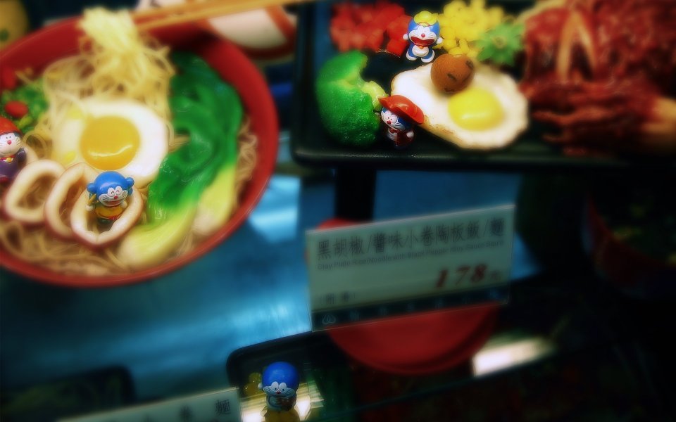 Doraemon Themed Restaurant Food Display