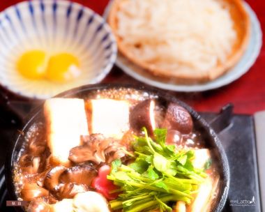 日本秋田寿喜烧定食美食特写