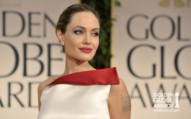 Angelina Jolie Golden Globe Awards Red Carpet Portrait
