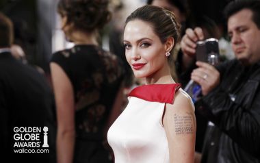 Angelina Jolie Golden Globe Awards Red Carpet Portrait
