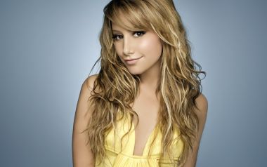 Ashley Tisdale Golden Curly Hair Elegant Portrait